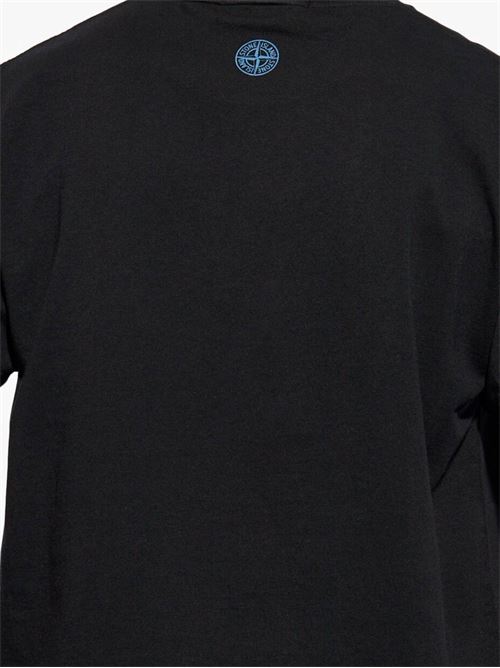 Black logo print t-shirt Stone Island | 81152NS80V0029